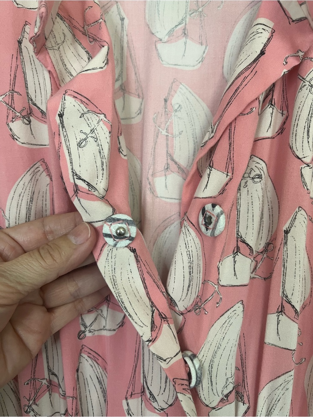 Anthropologie Maeve Tourista Sailboat Print Pink Romper Size 12 Travel - Picture 8 of 13